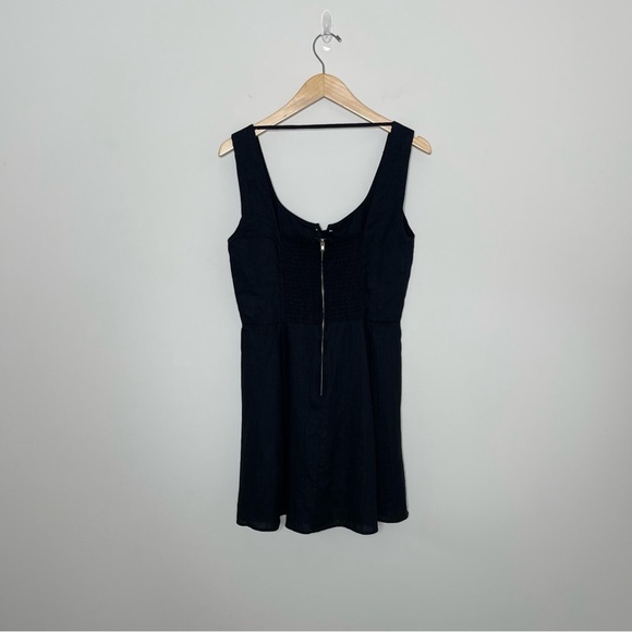 Reformation Lace-Up Corset Linen A-Line Minidress fitted sleeveless vacation - Picture 5 of 12